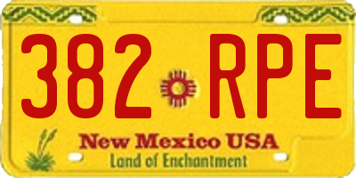 NM license plate 382RPE