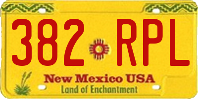 NM license plate 382RPL
