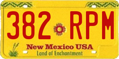 NM license plate 382RPM