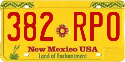 NM license plate 382RPO