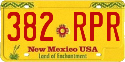 NM license plate 382RPR