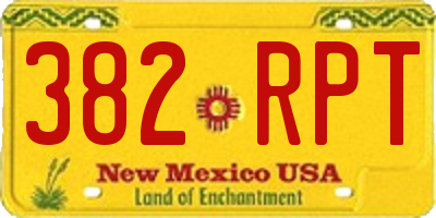 NM license plate 382RPT