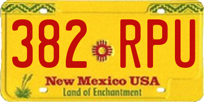 NM license plate 382RPU