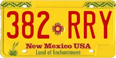 NM license plate 382RRY