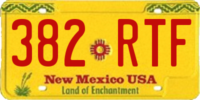 NM license plate 382RTF