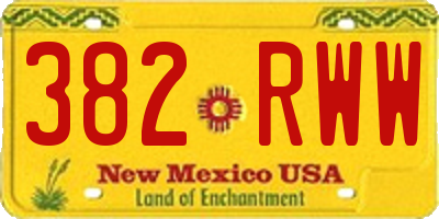 NM license plate 382RWW