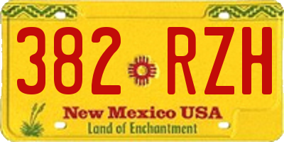 NM license plate 382RZH