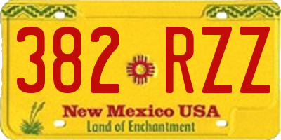 NM license plate 382RZZ