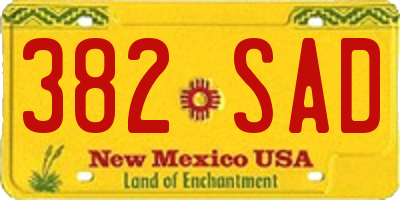 NM license plate 382SAD