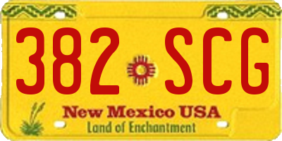 NM license plate 382SCG