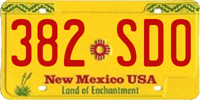NM license plate 382SDO