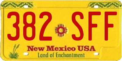 NM license plate 382SFF