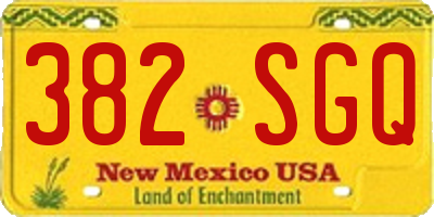 NM license plate 382SGQ