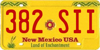 NM license plate 382SII