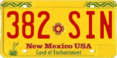 NM license plate 382SIN