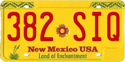 NM license plate 382SIQ