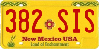 NM license plate 382SIS