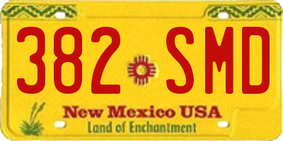 NM license plate 382SMD