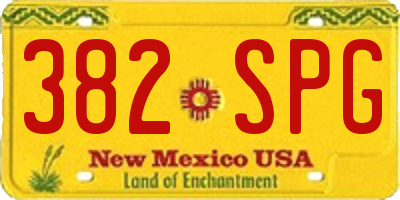 NM license plate 382SPG