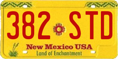 NM license plate 382STD