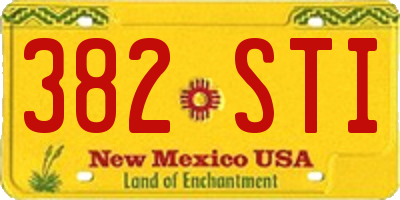 NM license plate 382STI