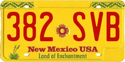 NM license plate 382SVB