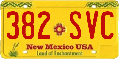 NM license plate 382SVC