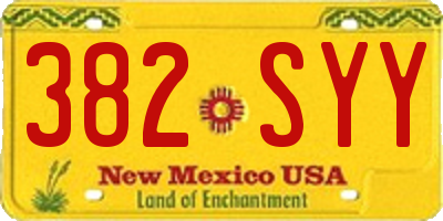 NM license plate 382SYY