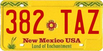 NM license plate 382TAZ