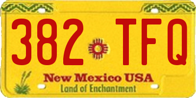 NM license plate 382TFQ