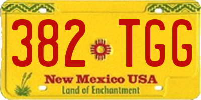 NM license plate 382TGG