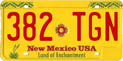 NM license plate 382TGN