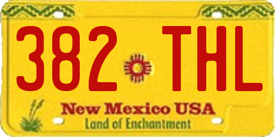 NM license plate 382THL