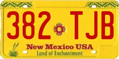 NM license plate 382TJB