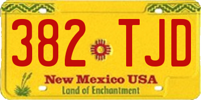 NM license plate 382TJD