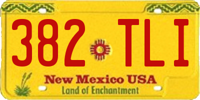 NM license plate 382TLI