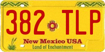 NM license plate 382TLP