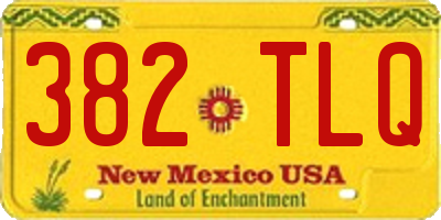 NM license plate 382TLQ