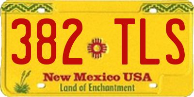 NM license plate 382TLS