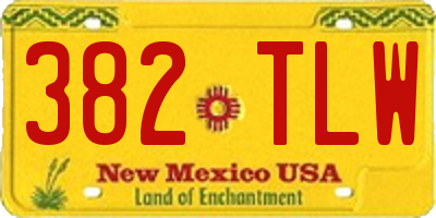 NM license plate 382TLW