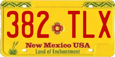 NM license plate 382TLX