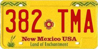 NM license plate 382TMA