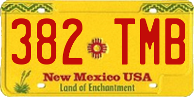NM license plate 382TMB