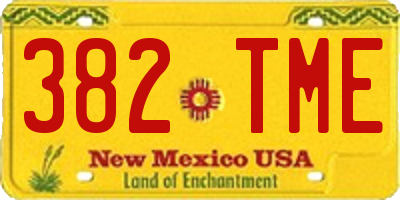 NM license plate 382TME