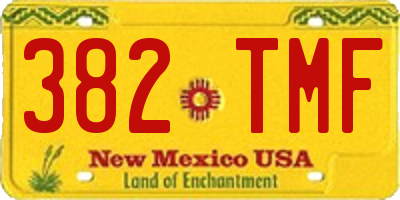 NM license plate 382TMF