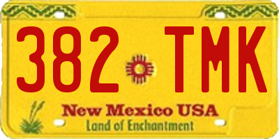 NM license plate 382TMK