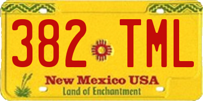 NM license plate 382TML