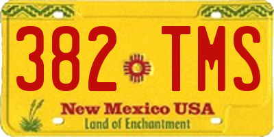 NM license plate 382TMS