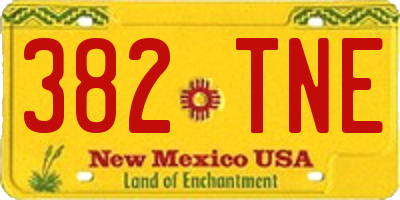 NM license plate 382TNE