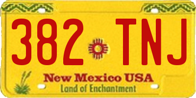 NM license plate 382TNJ